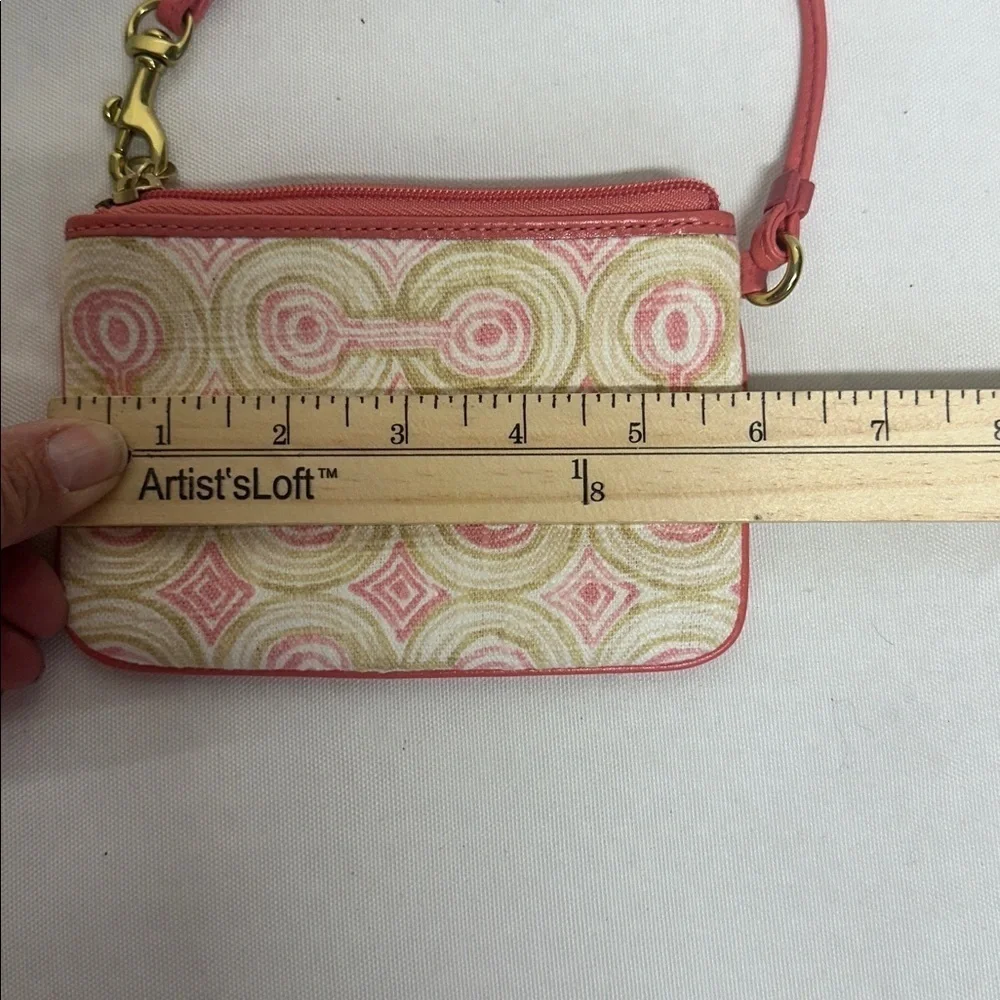 Coach Pink and Gold Geometric Wristlet